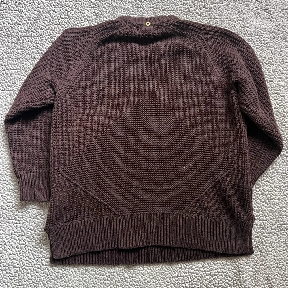 Michael Kors Chunky Brown Cotton Blend Knit Sweater Size Medium